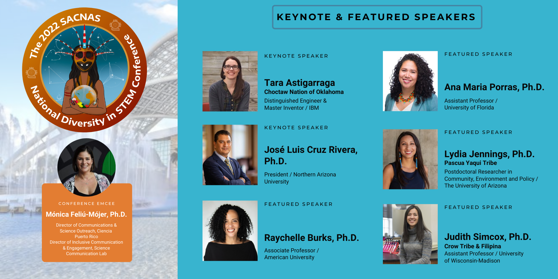 SACNAS Announces Keynote & Featured Speakers for 2022 SACNAS The